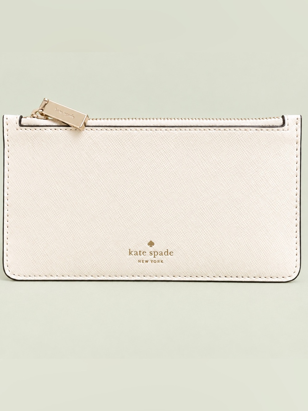 Kate Spade Ivory Leather Slim Zip Wallet
